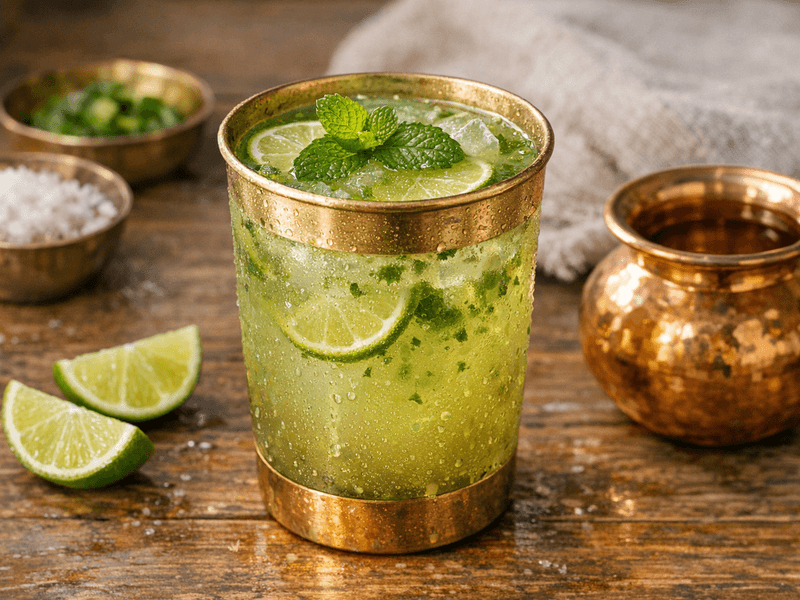 Lime Juice Mixer with Mint