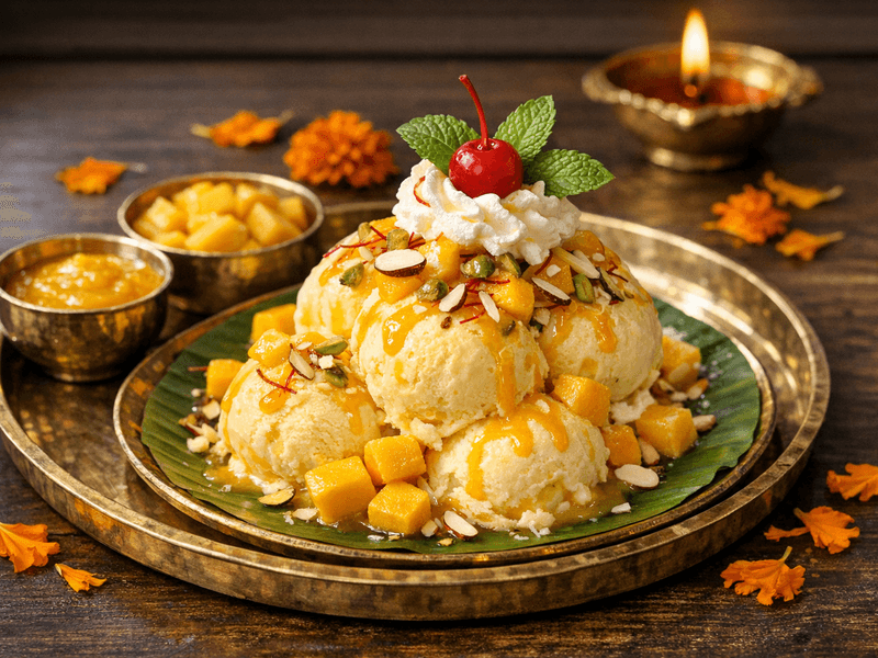 Mango Ice Cream Sundae