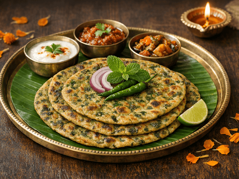 Mint and Coriander Paratha