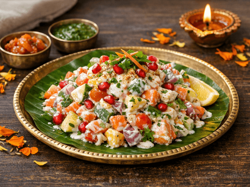 Mixed Vegetable Salad with Yoghurt Dressing