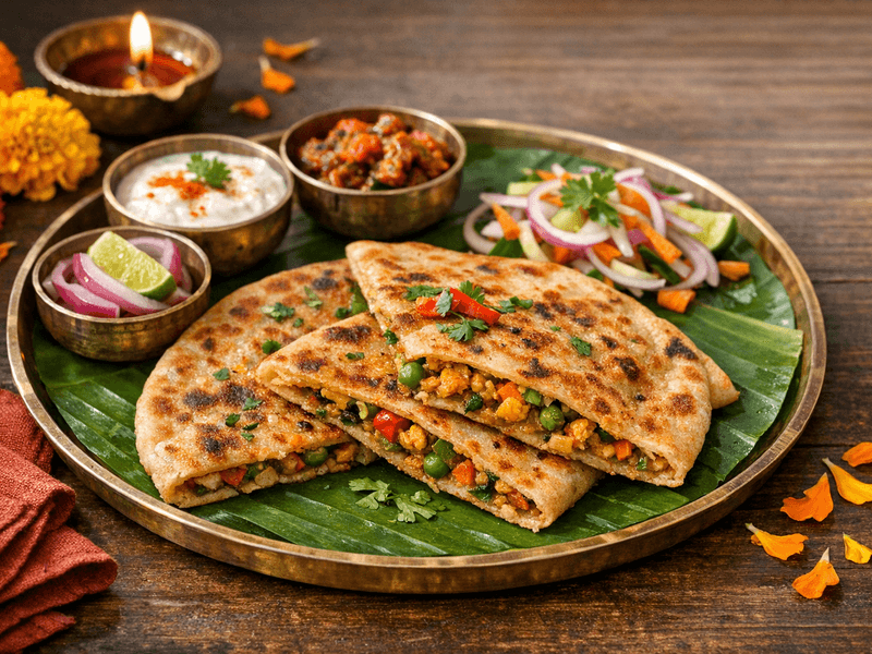 Mixed Vegetable Stuffed Paratha