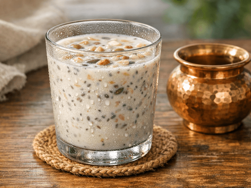 Muesli with Mixed Seeds, Nuts and Milk