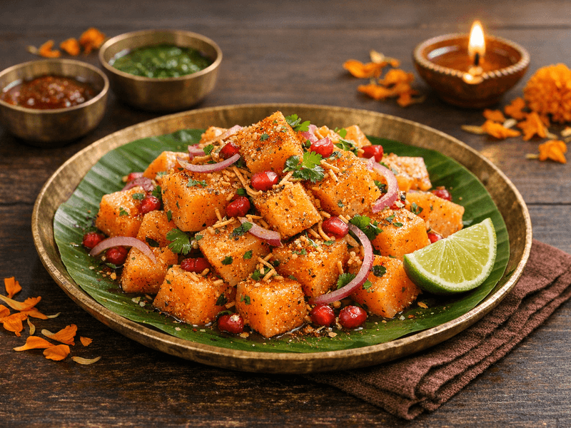Muskmelon Fruit Salad with Chaat Masala