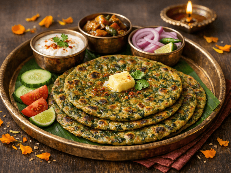 Palak Methi Paratha