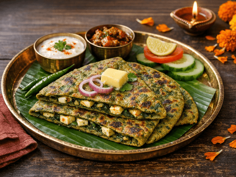 Palak Paneer Paratha