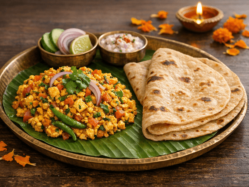 Paneer Bhurji with 2 Chapati