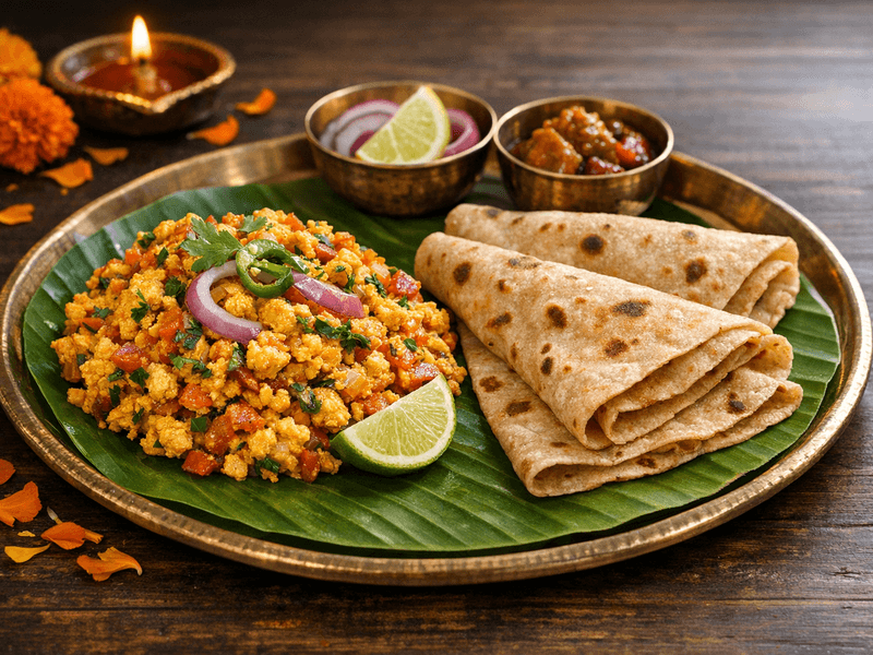 Paneer Bhurji with Chapati
