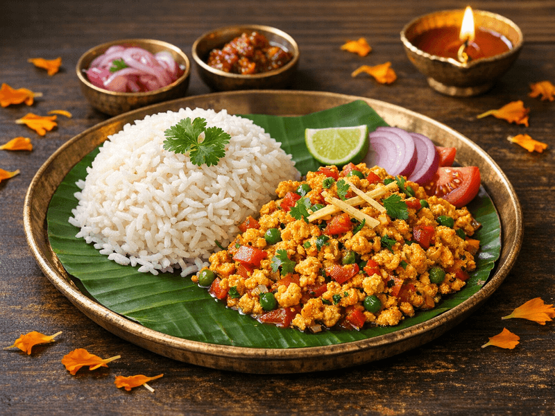 Paneer Bhurji with Rice