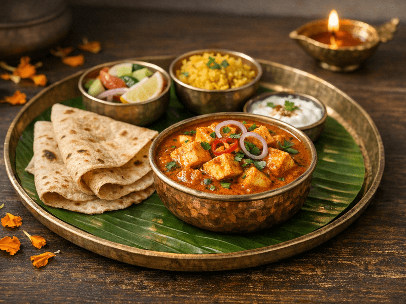Paneer Curry with 2 Chapatis
