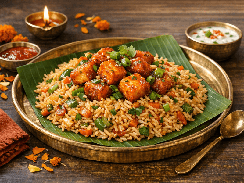 Paneer Manchurian Fried Rice