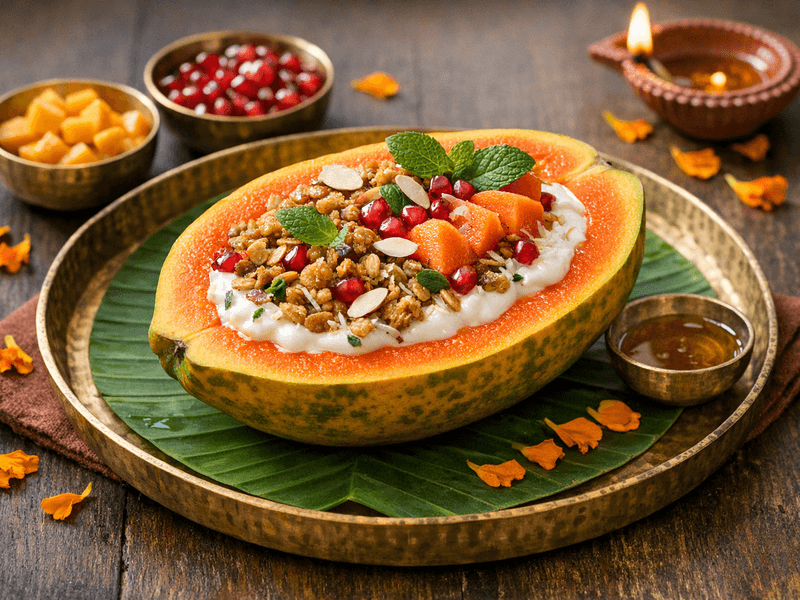 Papaya Bowl with Yogurt and Granola