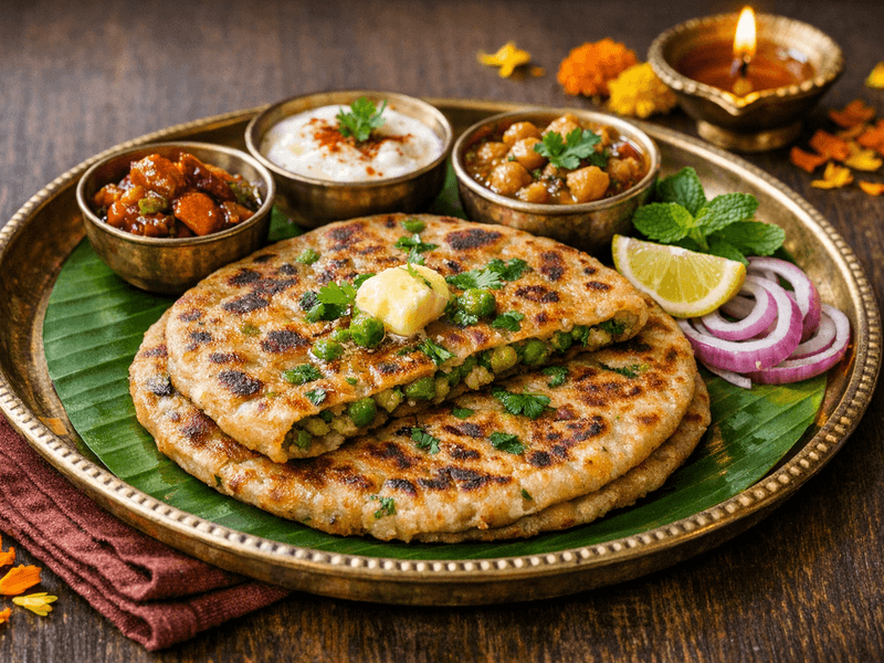 Paranthe Wali Gali Matar Paratha
