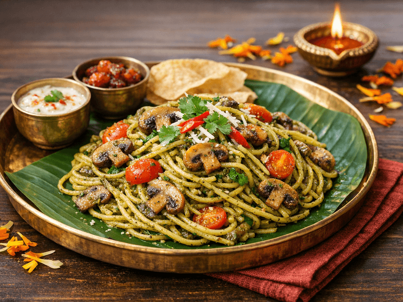 Pesto Mushroom Pasta