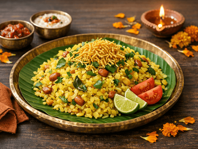Poha with Sev