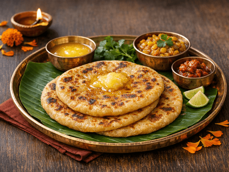 Pooran Poli with Ghee