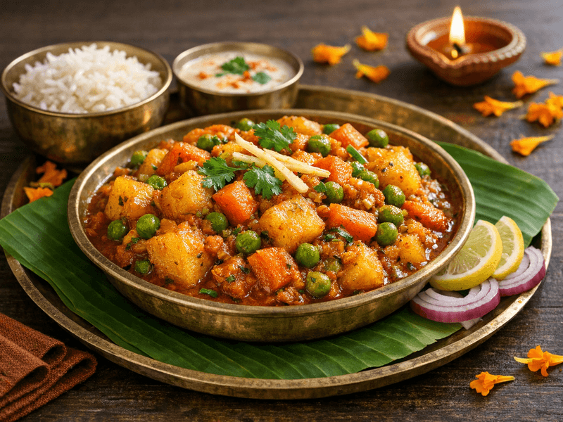 Potato, Carrot and Peas Curry