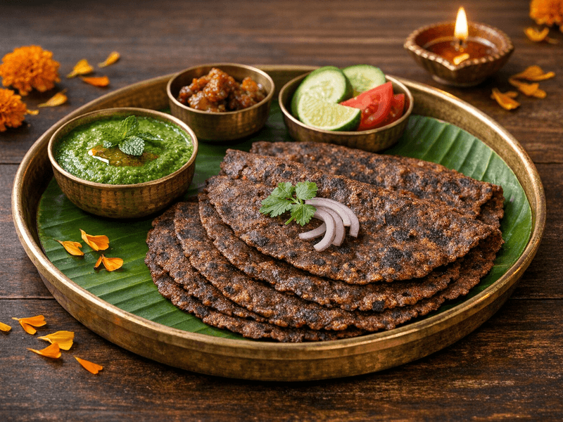 Ragi Chapathi with Mint Chutney