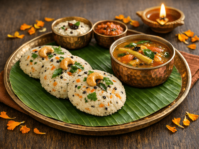 Rava Idli with Sambar