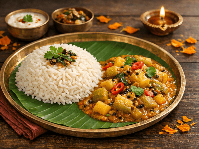 Rice with Bottle Gourd Curry