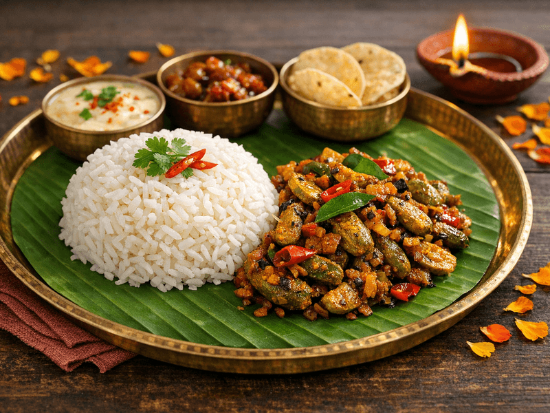 Rice with Kovakkai Stir Fry