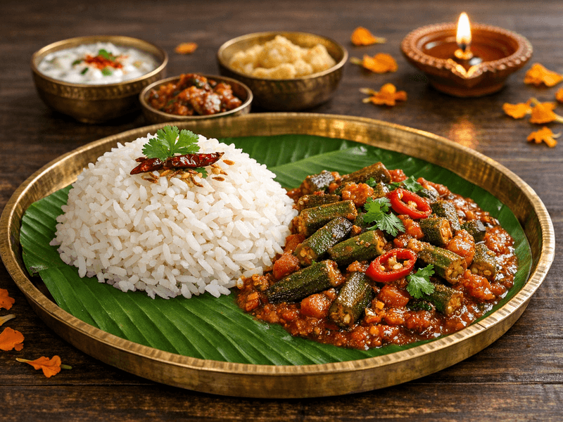 Rice with Ladies Finger Curry
