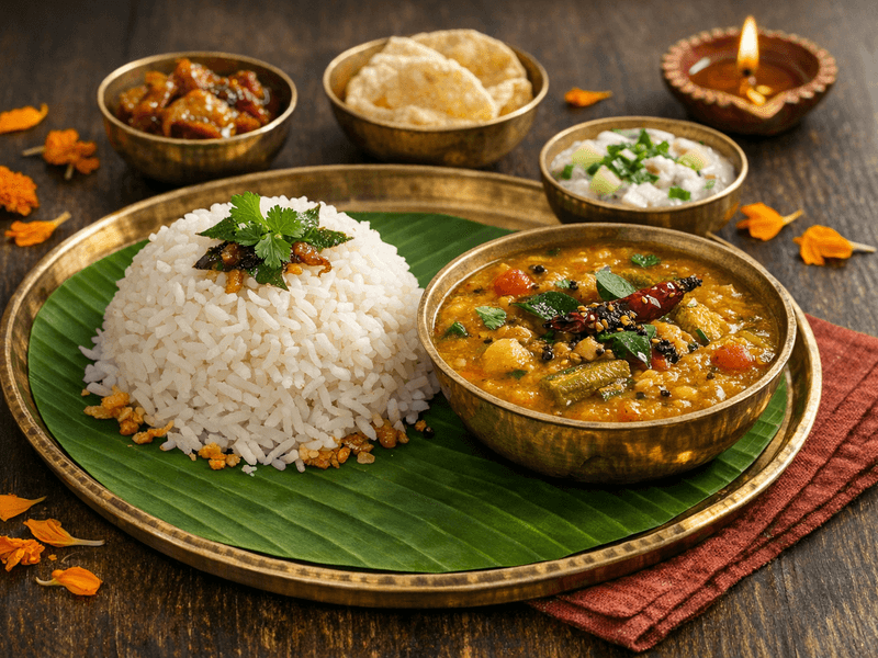 Rice with Lentil Sambar