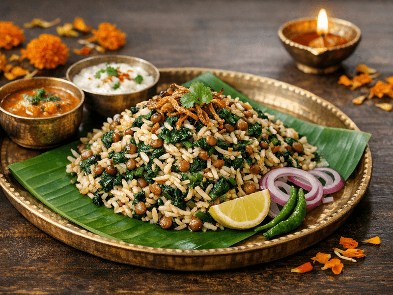 Rice with Spinach and Lentils