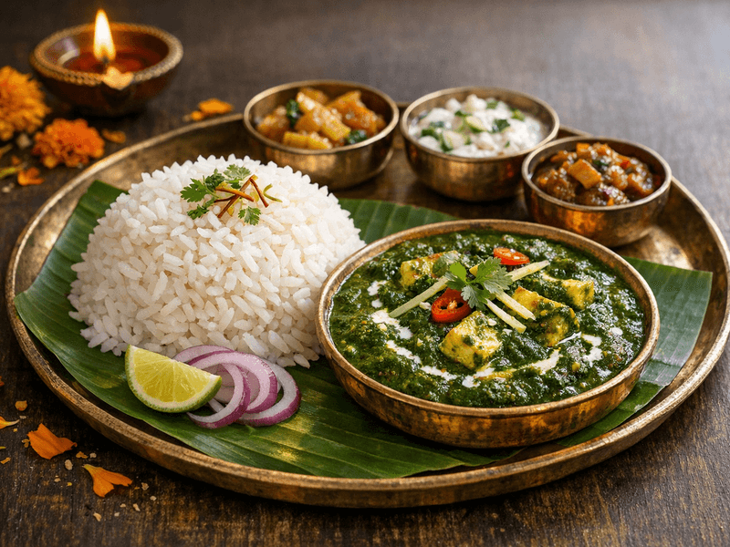 Rice with Spinach Curry
