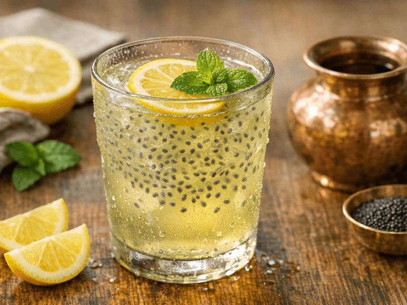 Sabja Seeds with Lemon Juice