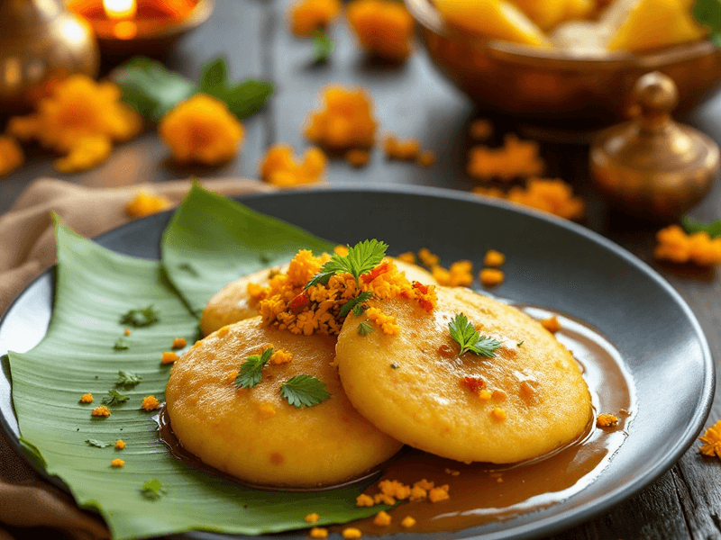 Sambar Vadai with Coconut Chutney