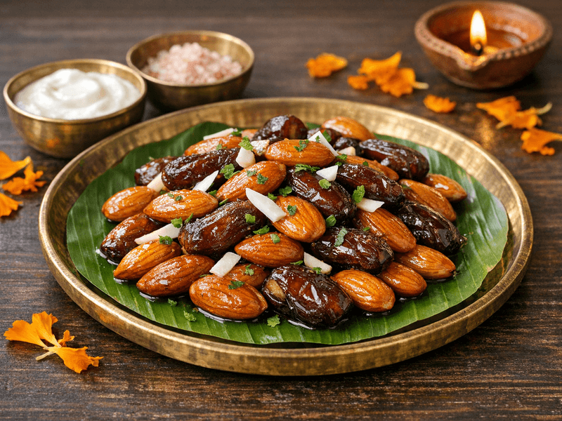 Soaked Almonds with Dates