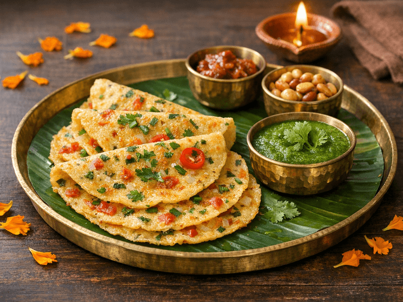 Sooji Chila with Green Chutney