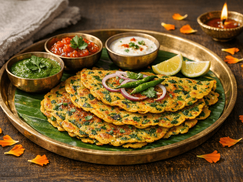 Soya Besan Chilla with Spinach