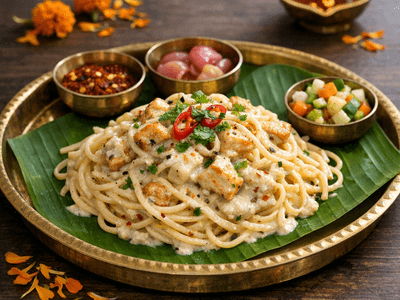 Spaghetti Chicken White Sauce