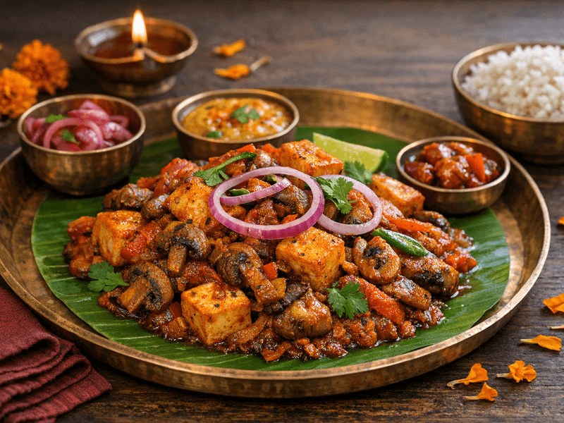 Spicy Tofu with Mushrooms
