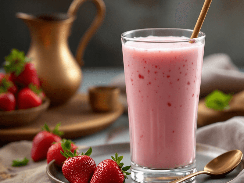 Strawberry Shake with Whole Milk
