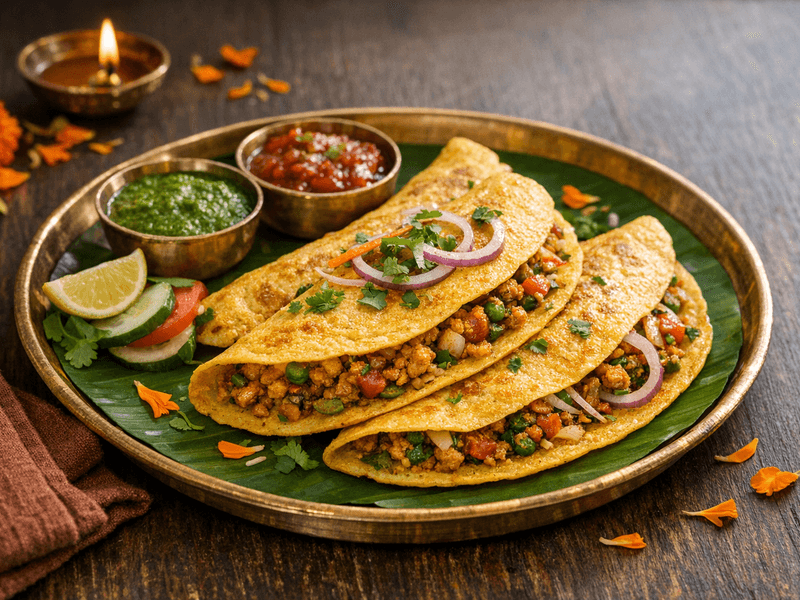 Stuffed Soya Besan Chilla