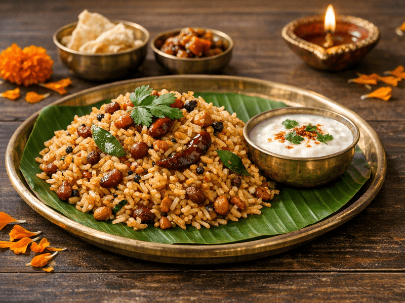 Tamarind Rice with Curd