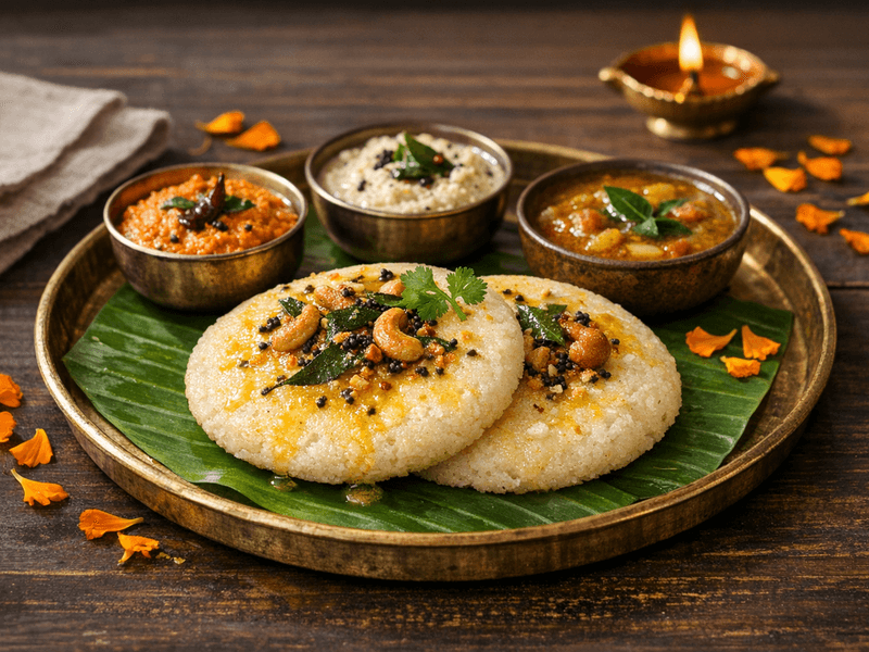 Tatte Idli with Ghee