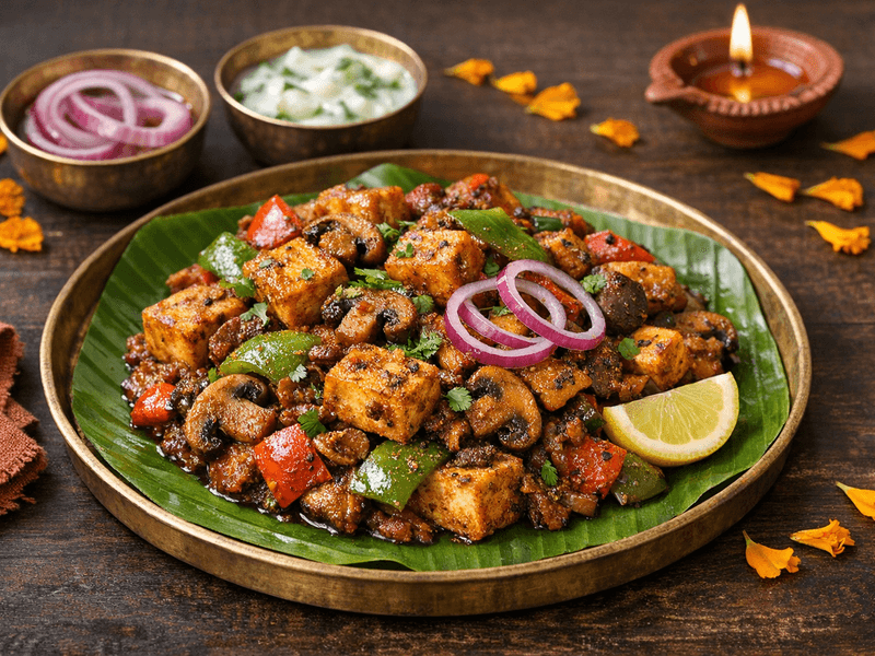 Tofu Mushroom Pepper Fry