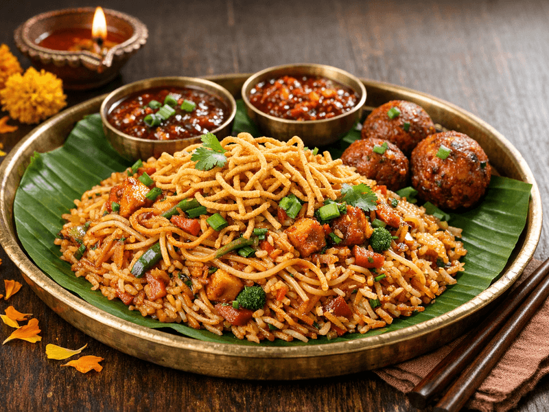 Triple Schezwan Rice Noodles