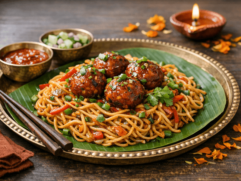 Veg Manchurian Noodles