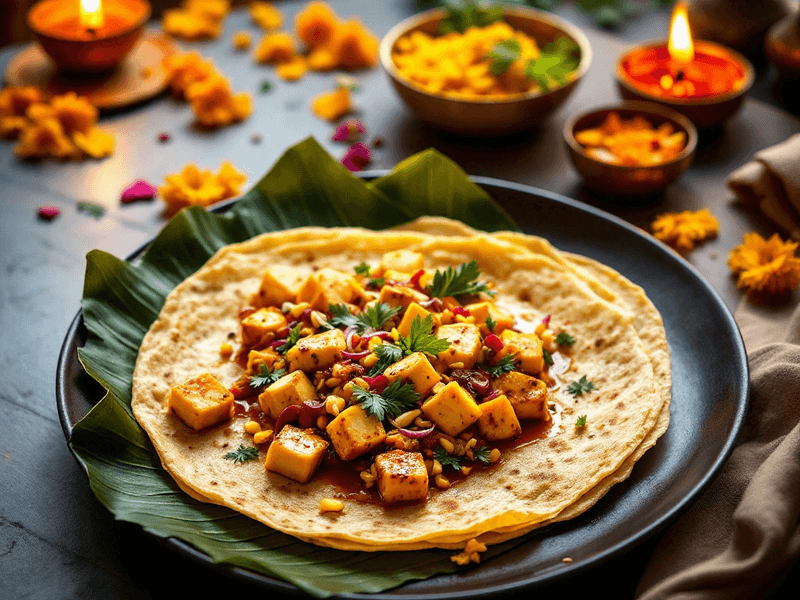 Wheat Roti with Paneer