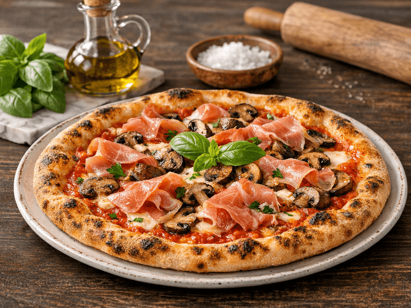 Pizza Prosciutto e Funghi