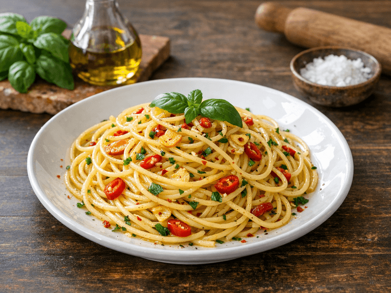 Spaghetti aglio, olio e peperoncino