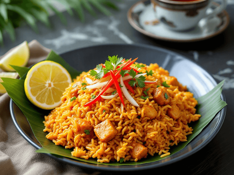 Setengah Nasi Goreng Telur Rebus