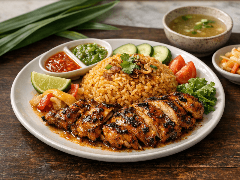 Nasi Arab Berempah dengan Ayam Bakar