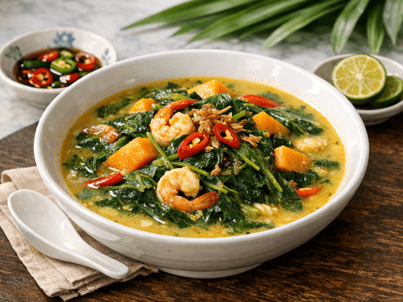 Asian Pumpkin Leaf Soup