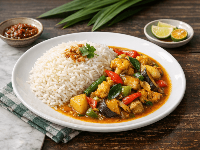 Nasi Basmati dengan Kari Sayur