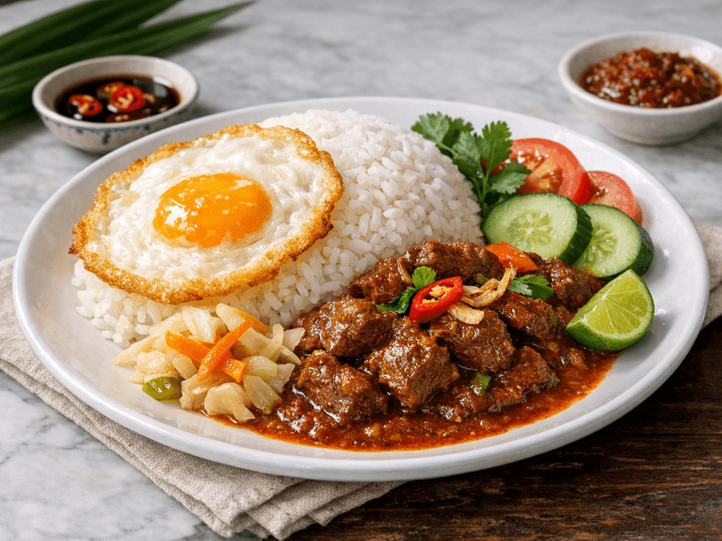 Beef Curry Rice with Fried Egg